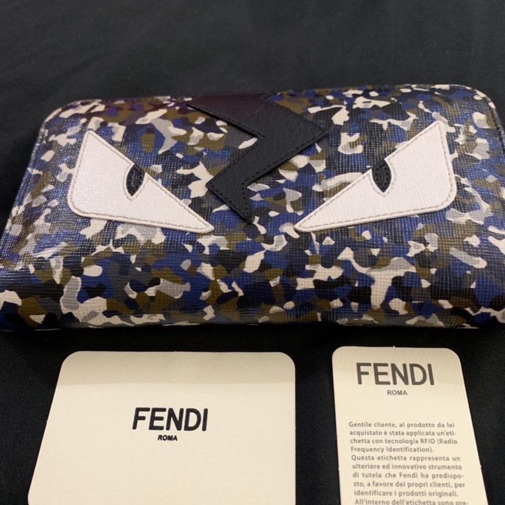 SOLD 🔴 Fendi Monster Wallet Printed Leather